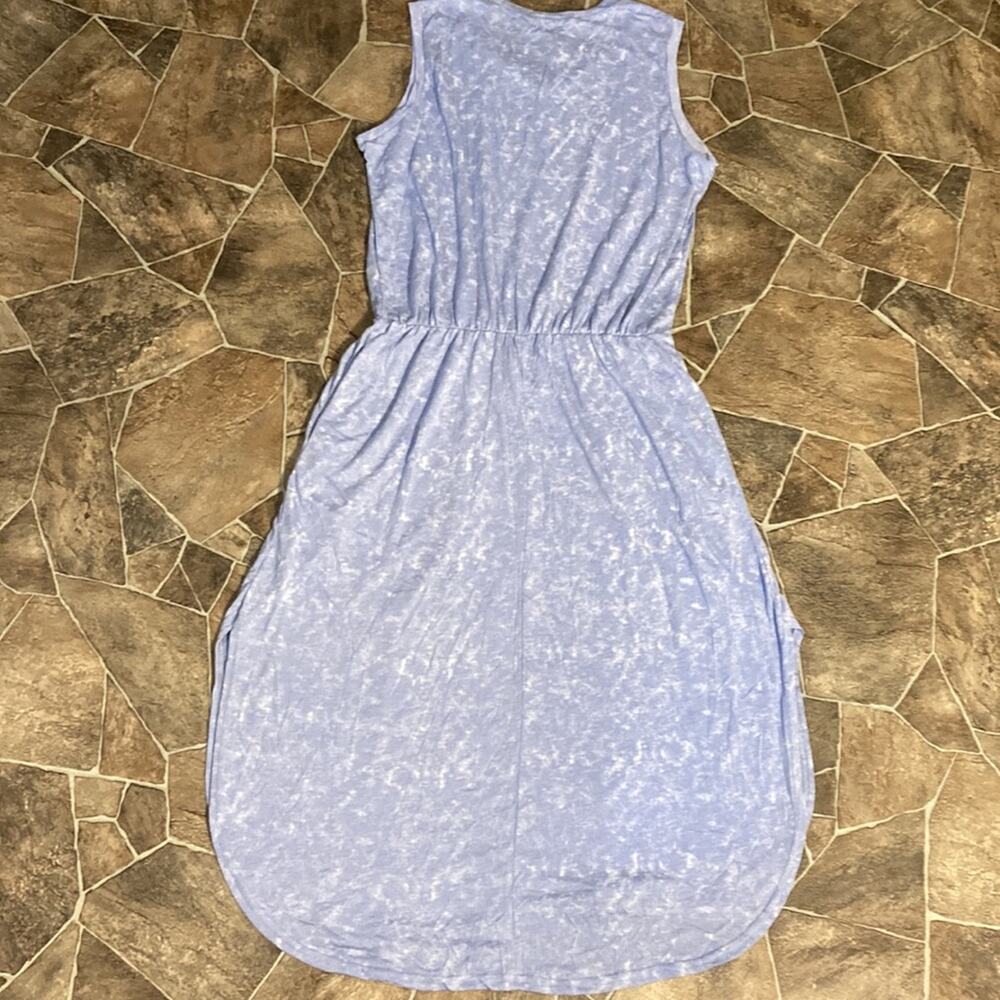 NWT La Miel Casual Lightweight Side Slit Summer Dress w/ Pockets Cornflower Sz L - Picture 4 of 7